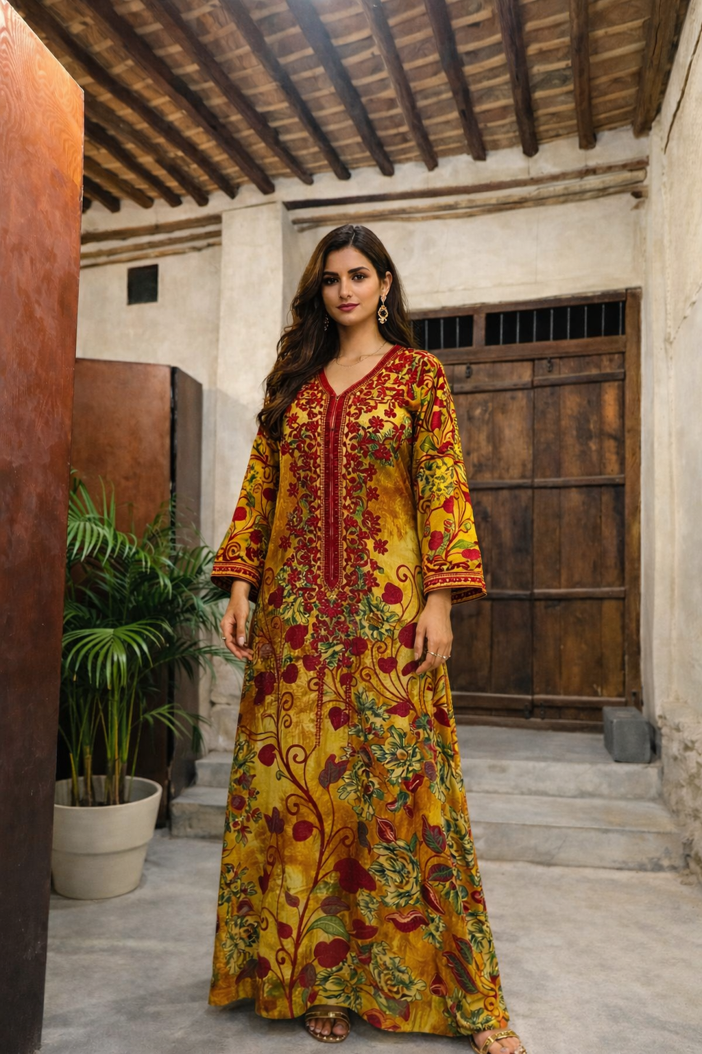 Handmade Embroidered Cotton Jalabiya - LC 004