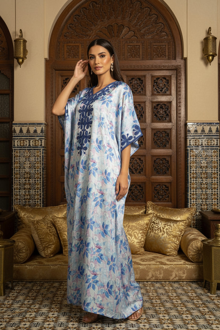 Embroidered Silk Feel Jalabiya LC 018