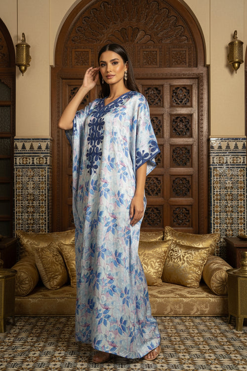 Embroidered Silk Feel Jalabiya LC 018