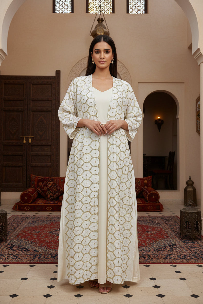 Elegant Reflective Embroidered Besht - LC 017