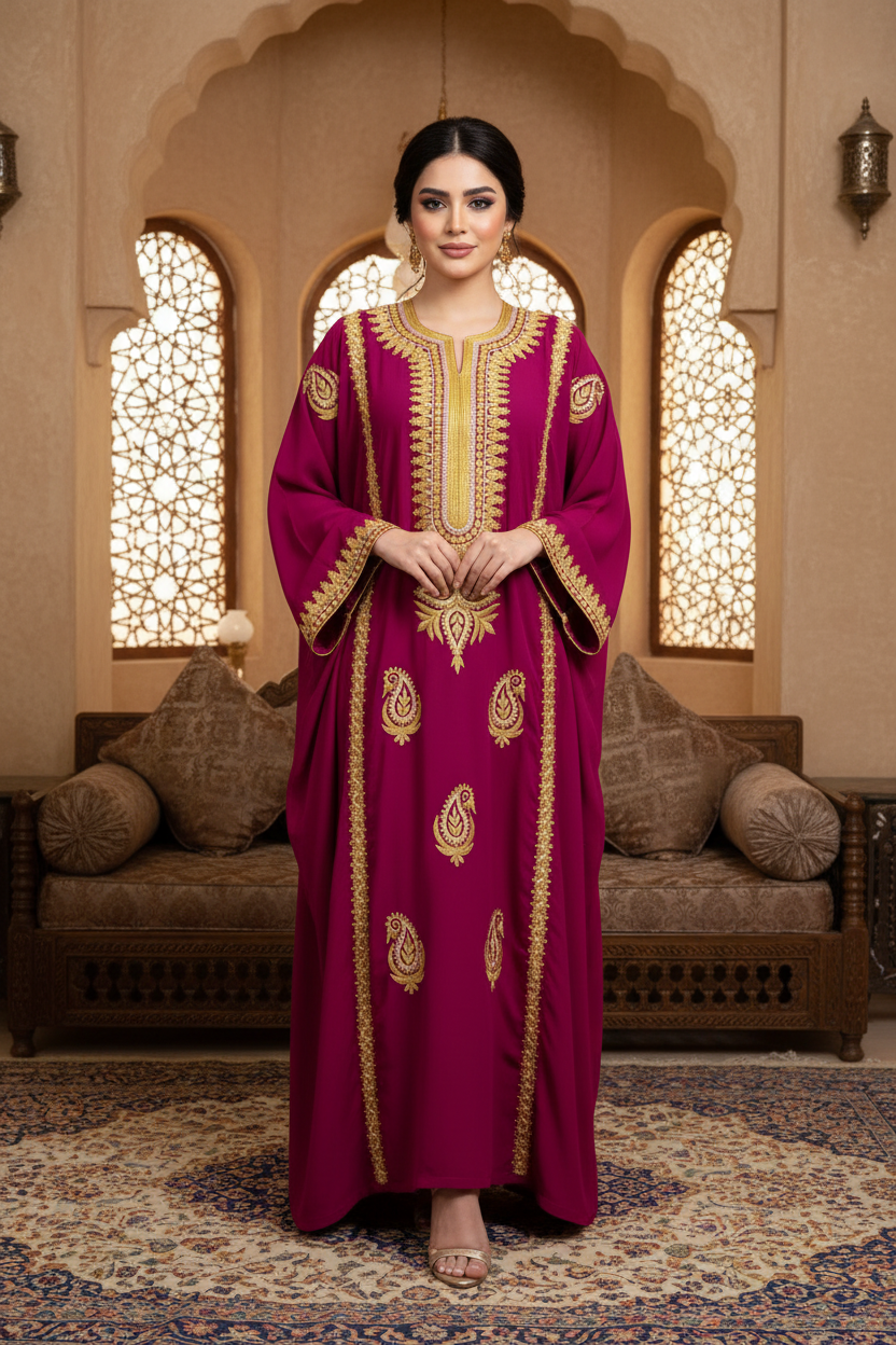 Handmade Embroidered Shiffon Thobe - LC 015