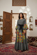 Embroidered Silk Feel Jalabiya LC 030