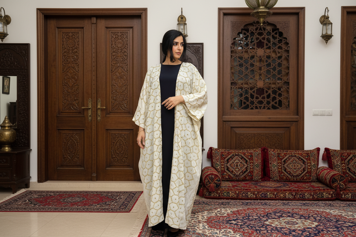 Elegant Reflective Embroidered Besht - LC 017