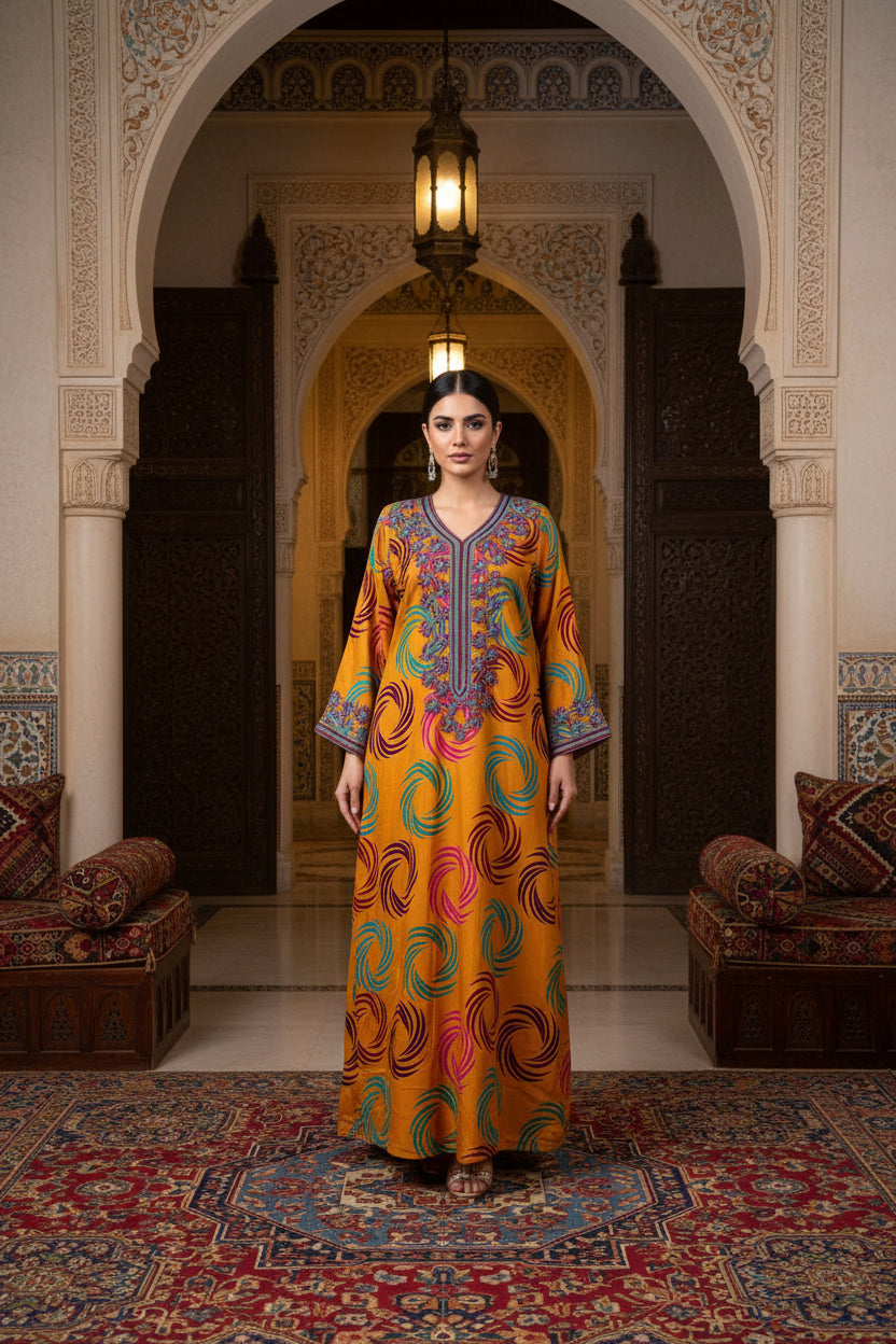 Handmade Embroidered Cotton Jalabiya - LC 029
