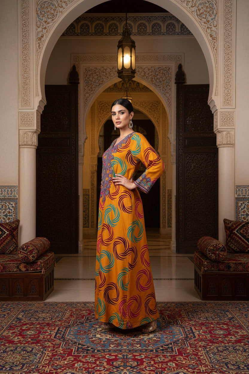 Handmade Embroidered Cotton Jalabiya - LC 029