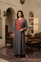Embroidered Silk Feel Jalabiya LC 012