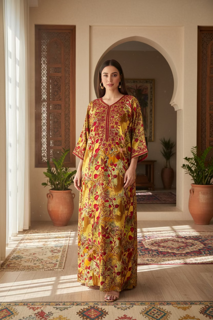Handmade Embroidered Cotton Jalabiya - LC 004