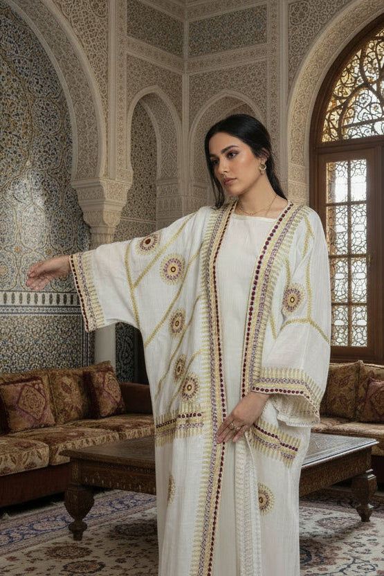 Embroidered Linen Besht 2-Piece Set - LC 002