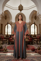 Embroidered Silk Feel Jalabiya LC 026