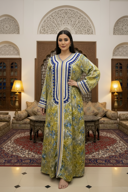 Model in traditional house - full length